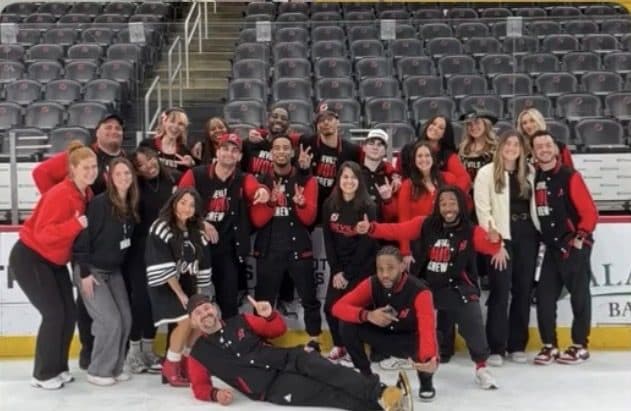 WOO! Crew on the ice